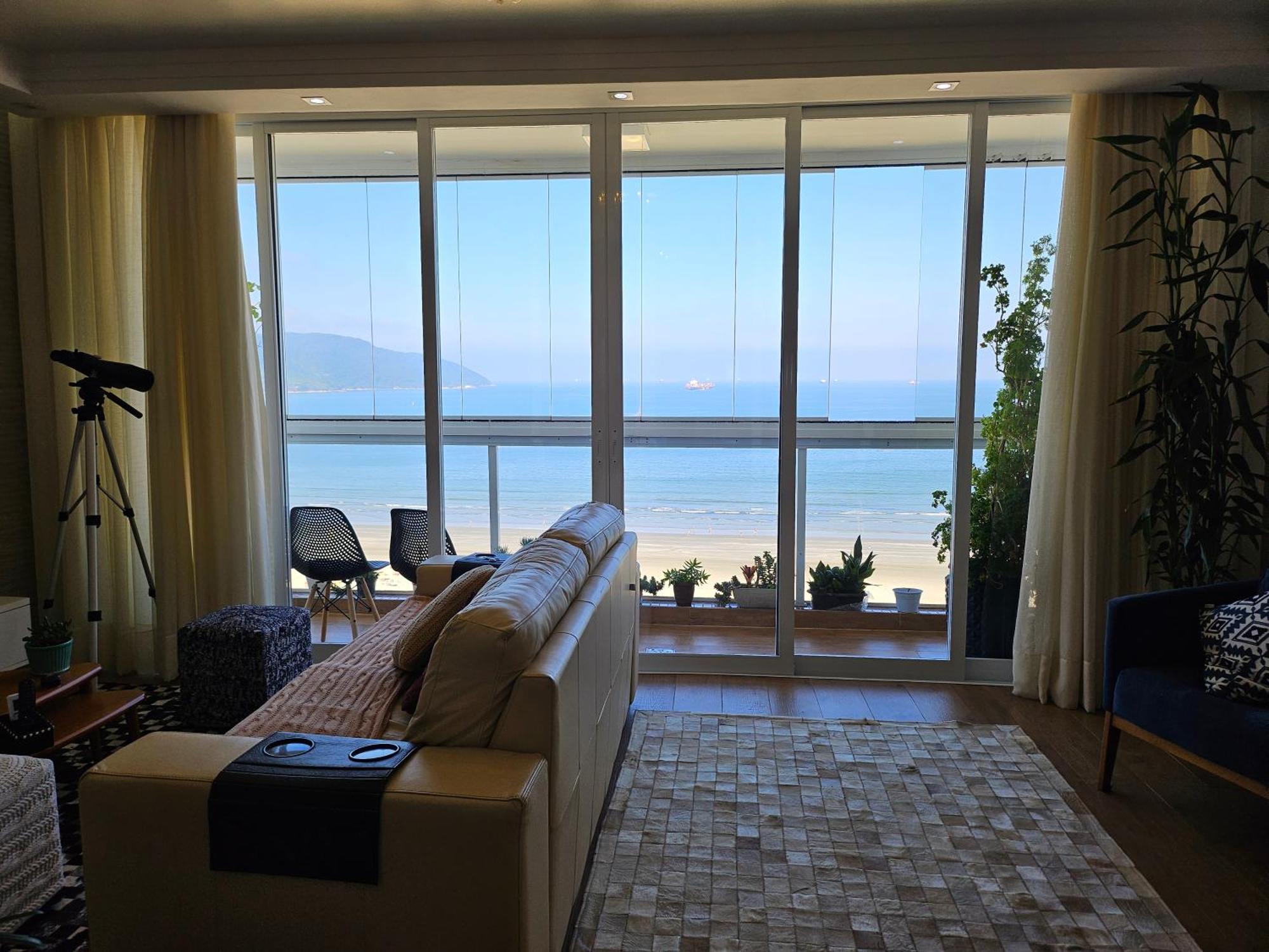 Apartamentos Na Praia Do Gonzaga Frente Mar Com Estacionamento Santos  Quarto foto
